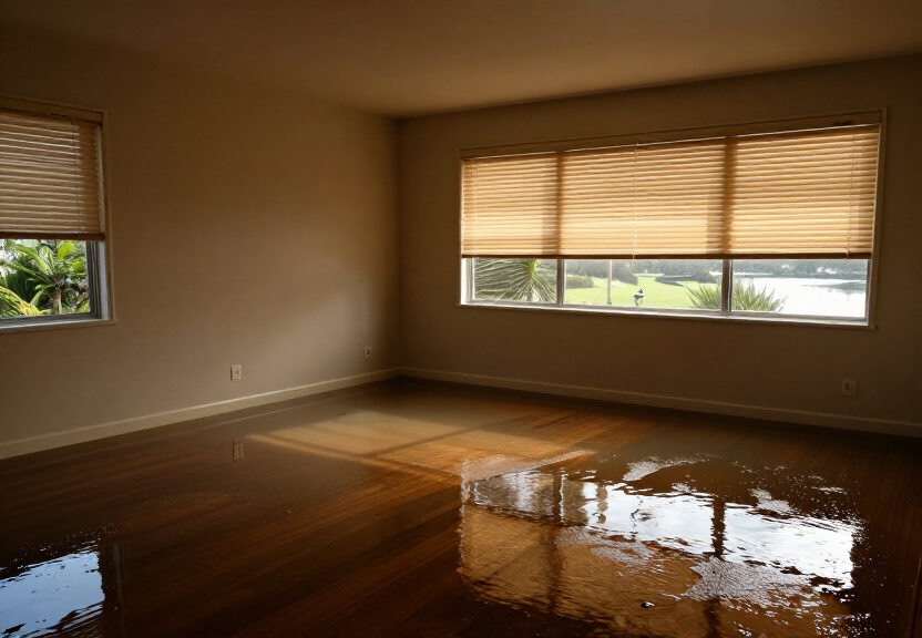 Waterlogged living room in South Hurstville apartment